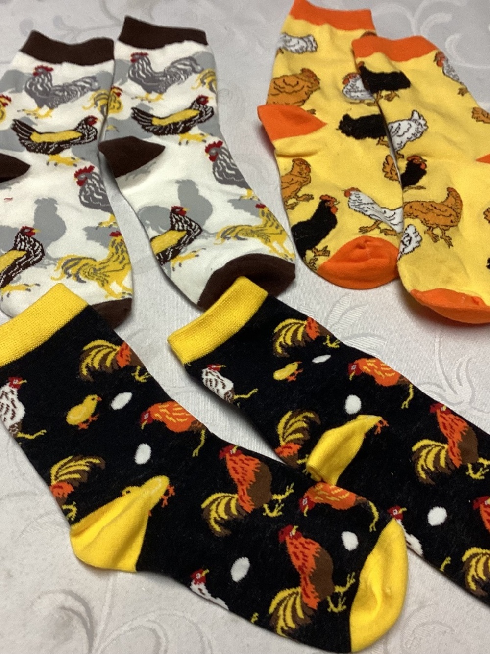 Rooster / chicken. Half socks Colorful Novelty Crew Socks One Size Fits Most
